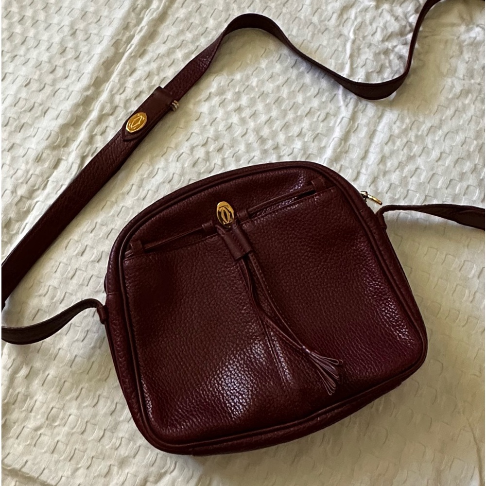 SOLD Cartier Bordeaux Leather Crossbody Bag